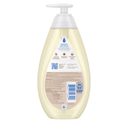 Johnson's Skin Nourishing Moisture Baby Wash – Vanilla & Oat, Tear-Free, Hypoallergenic | 20.3 fl oz