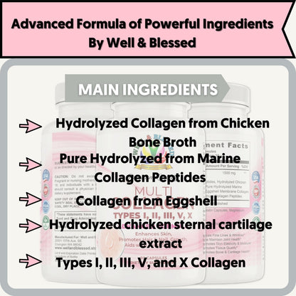 Multi Premium Collagen for Women with Vitamin C - 90 Capsules