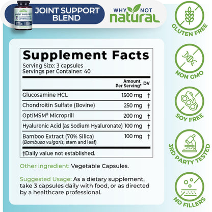 Why Not Natural Glucosamine Chondroitin, MSM, Joint Support Supplements | Knee Pain & Joint Health