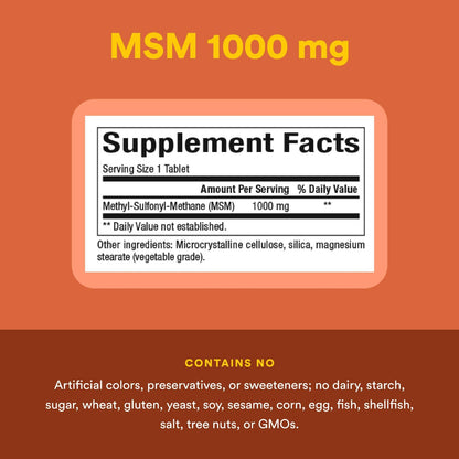 MSM 1000 mg - Natural Factors | Supports Joints, Hair, Skin & Nails | 90 Capsules