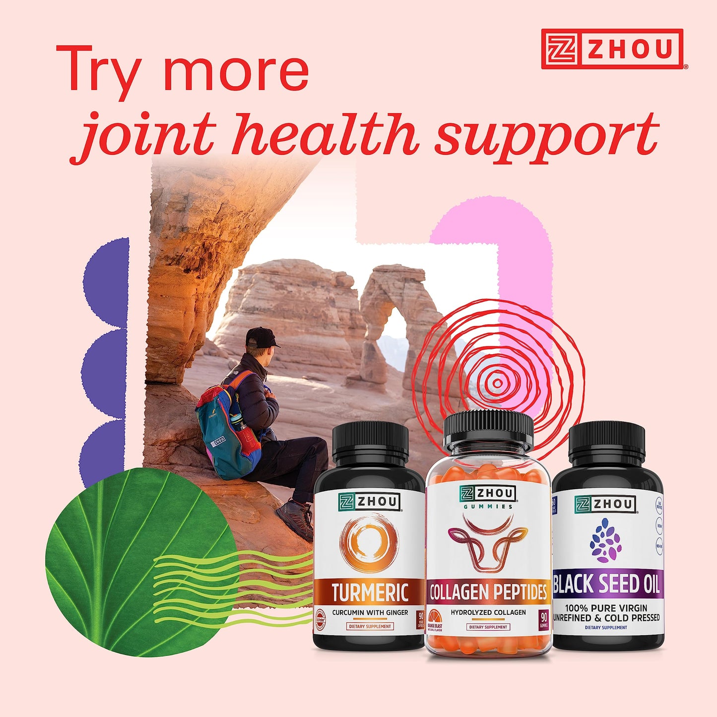 Zhou Tart Cherry + Celery Seed: 1000mg, Sleep & Joint Support | 60 Veggie Capsules