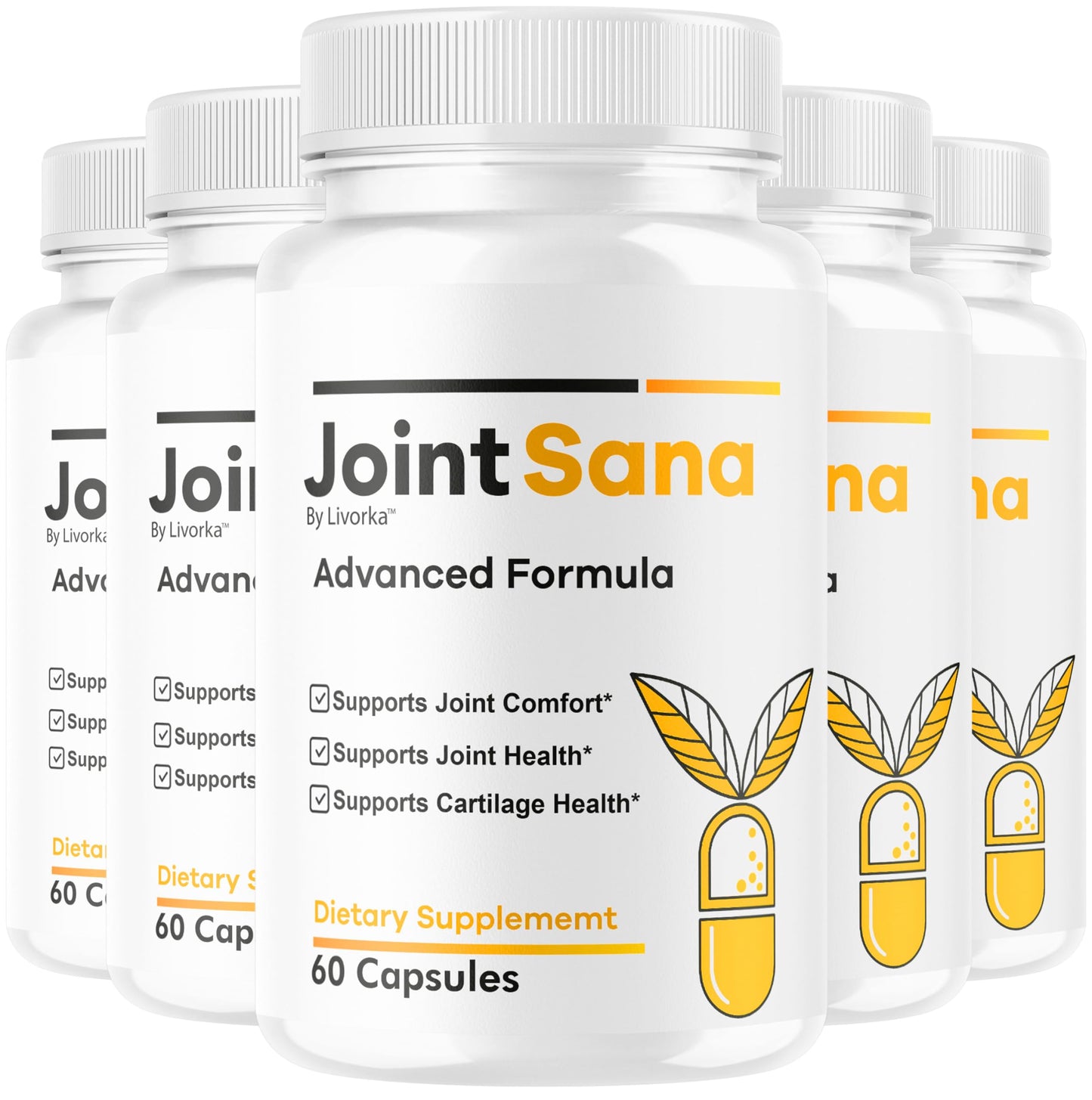 (5 Pack) Joint Sana Capsules – Official JointSana Supplement, 300 Capsules