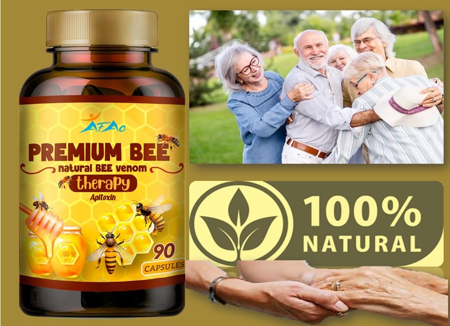 Premium Natural Bee Venom with Glucosamine Sulfate – 90 Capsules Pack of 2 | Joint Support & Manuka Honey