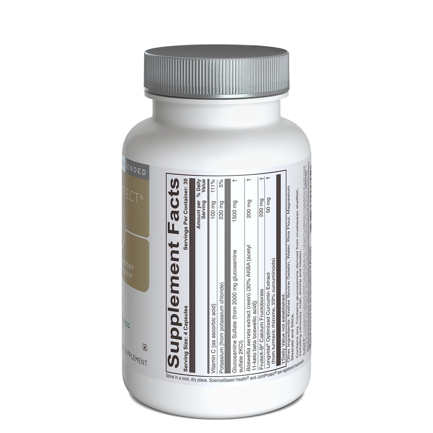 JointProtect: Advanced Joint Support with Glucosamine Sulfate, Boswellia AKBA 30%, Curcumin, FruiteX-B & Vitamin C | 120 Capsules