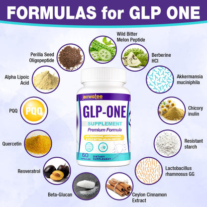 Jorrwatee GLP ONE Probiotic — 14-in-1 for Digestion, Energy & Gut Health, 60 Counts