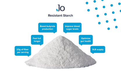 Jo’s Resistant Starch Powder – Premium Maize-Derived, Banana-Free (3LB) | Gut Health & Energy