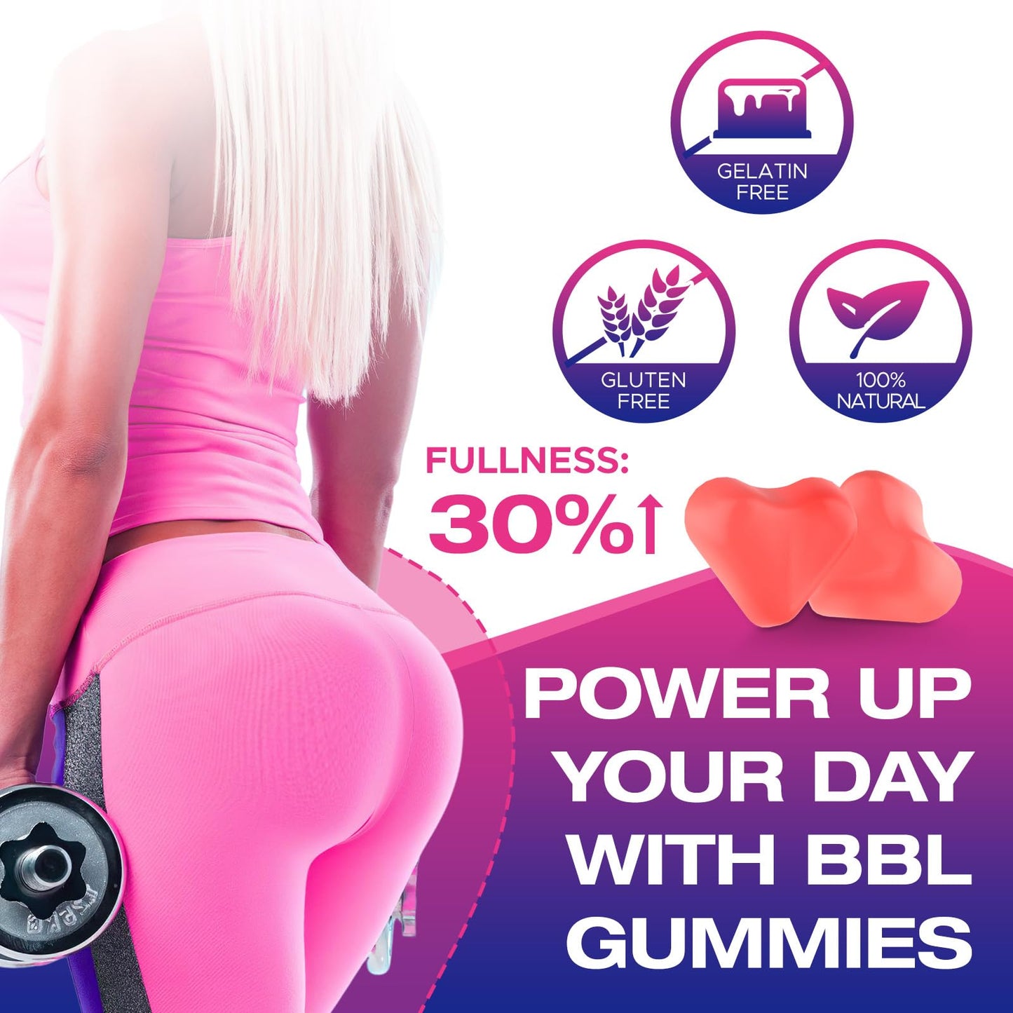 Jovariquethor Booty Gummies for Women – Peach Flavor, 60 Count