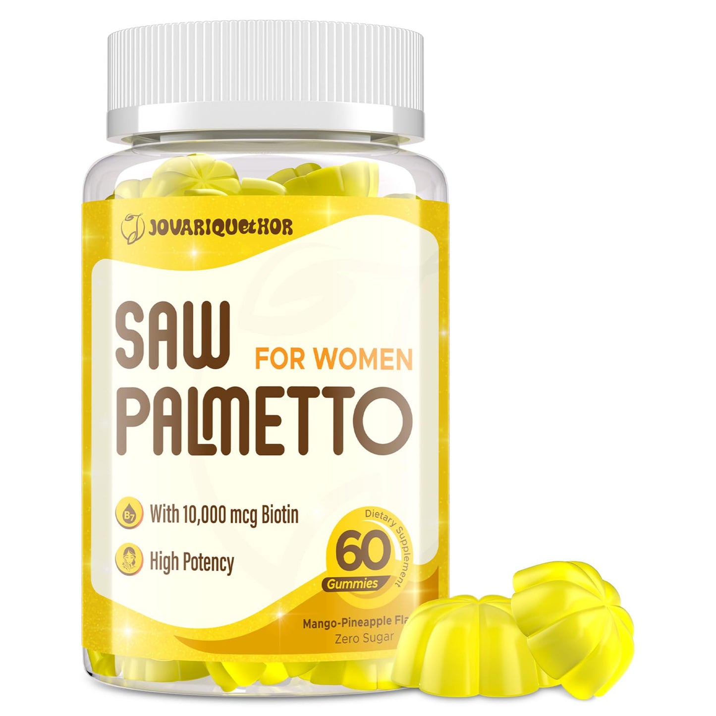 Jovariquethor Saw Palmetto for Women 500mg Gummies – DHT Blocker for Hair Growth