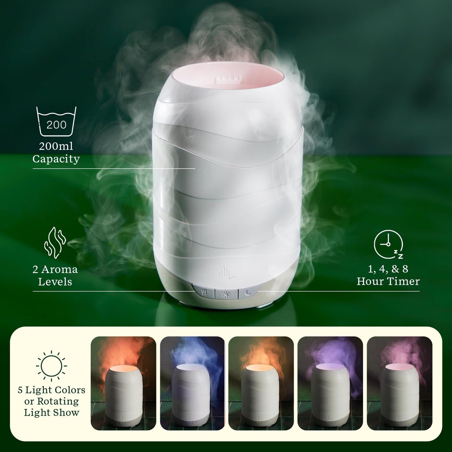 Lifelines Waves Ultrasonic Diffuser 200ml + 4-Pack Crisp Mountain Air Oils