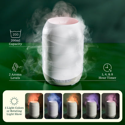 Lifelines Waves Ultrasonic Diffuser 200ml + 4-Pack Crisp Mountain Air Oils