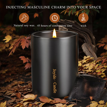 Joyido 14oz Oud & Sandalwood Scented Candle – Luxury Black Ceramic Jar
