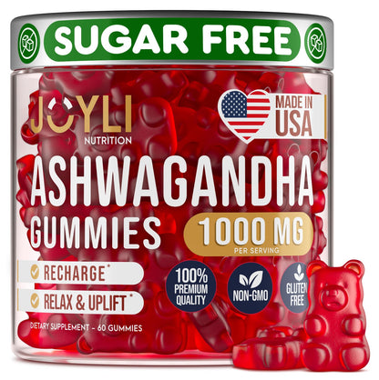Ashwagandha Gummies for Women & Men - Natural Calm Gummies with Ashwagandha, Vitamin C & Zinc | 60 Vegan Sugar-Free Chews