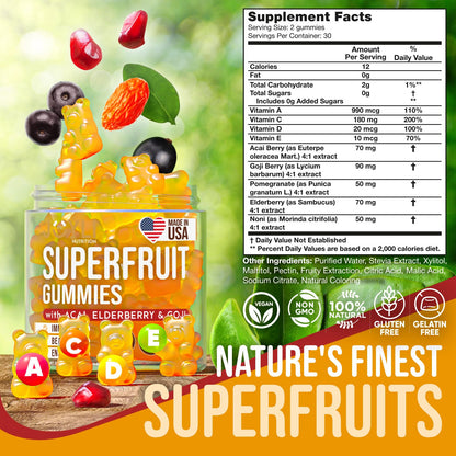 Joyli Sugar-Free Superfruit Gummies – Adult Multivitamin for Immunity & Energy