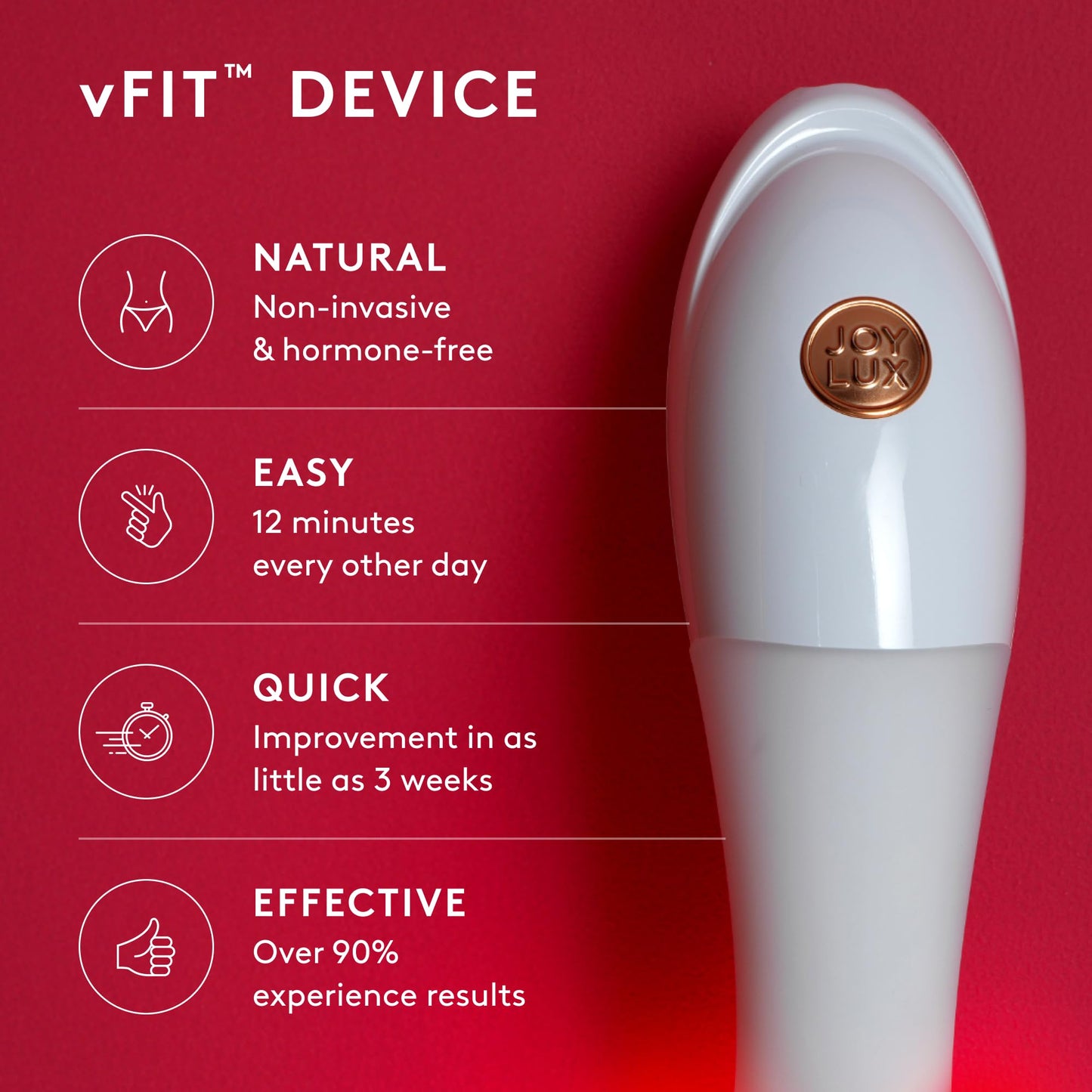 Joylux vFit 3-Pack: Red Light Device with Photonic Gel & Wipes for Home Feminine Wellness