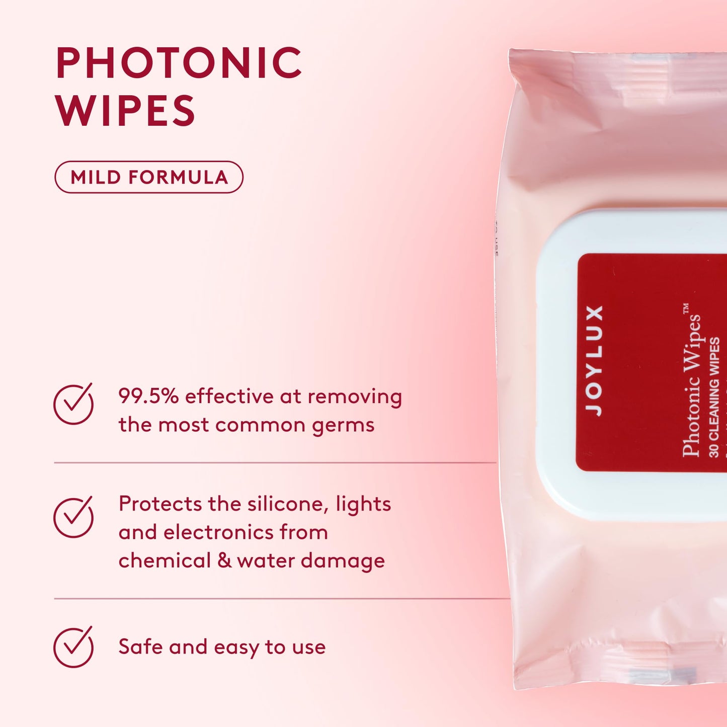 Joylux vFit 3-Pack: Red Light Device with Photonic Gel & Wipes for Home Feminine Wellness