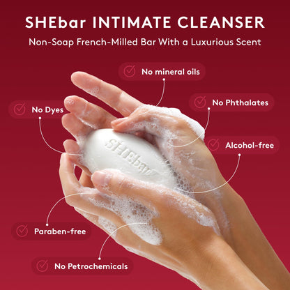Joylux SHEbar Feminine Cleansing Bar – pH-Balanced, Velvety Lather, Mandarin Scent