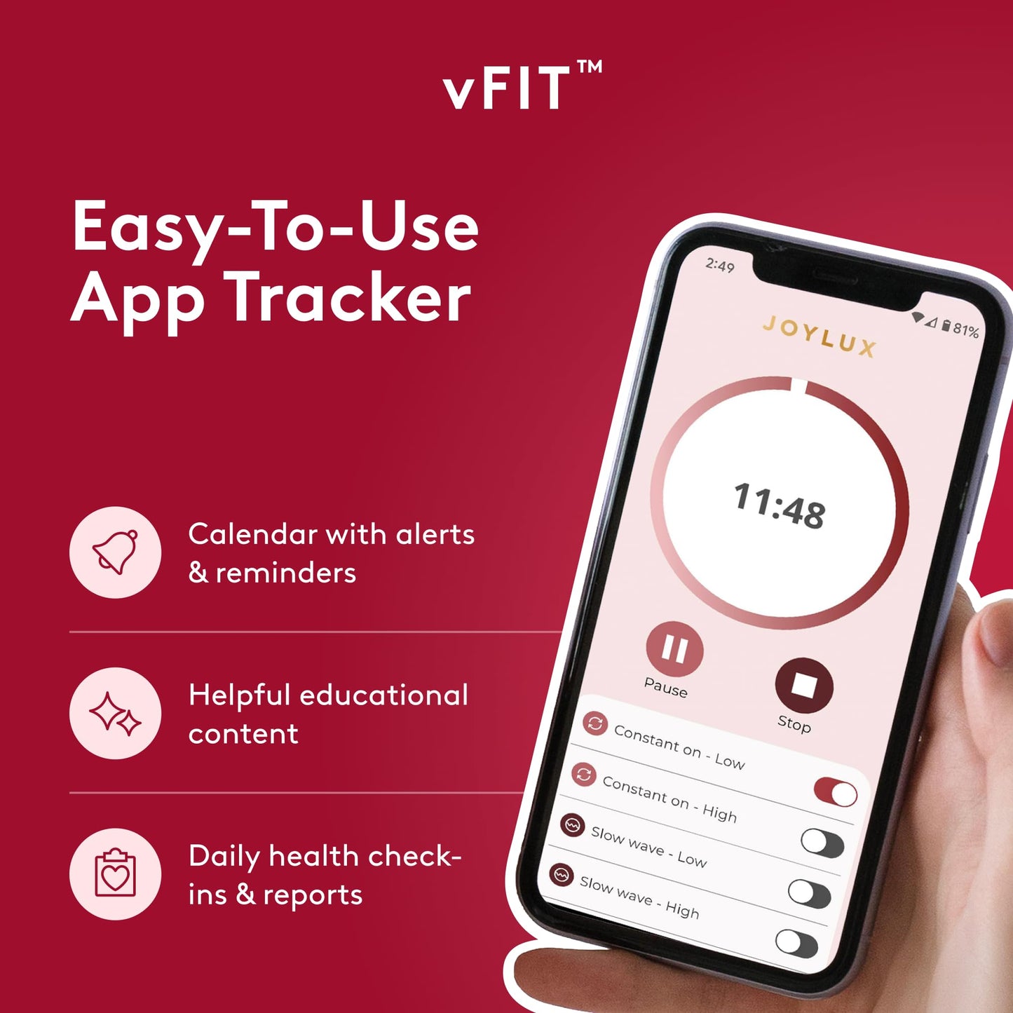 Joylux vFit 3-Pack: Red Light Device with Photonic Gel & Wipes for Home Feminine Wellness
