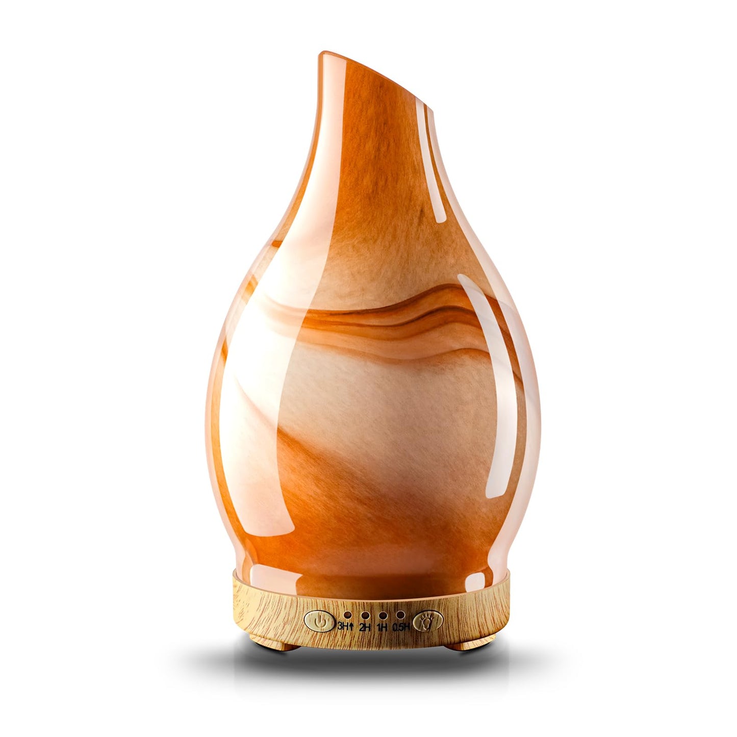 JOYOLO 120ml Glass Essential Oil Diffuser – Dessert Pattern, 7 LED Colors, Auto Shut-Off, 4 Timers