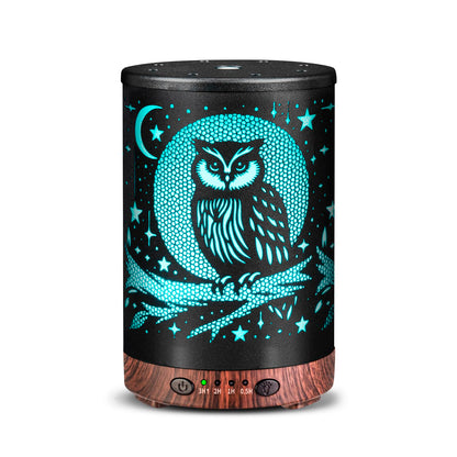 JOYOLO Metal Essential Oil Diffuser with 7 Color LEDs – Owl