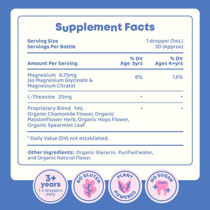 JoySpring Calmify: Liquid Magnesium for Kids - Chamomile & L-Theanine