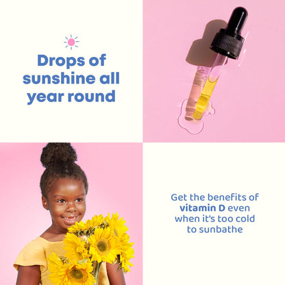 JoySpring Vitamin D3 Kids Drops with K2 – Liquid Vitamin D for Calcium Absorption & Joint Health | 360 Servings (2 oz) | Ages 3-18
