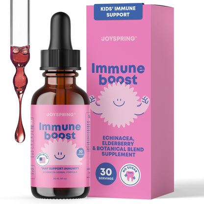 JoySpring Immune Drops - Family Immunity Support (1 oz, 30 Servings) with Organic Elderberry