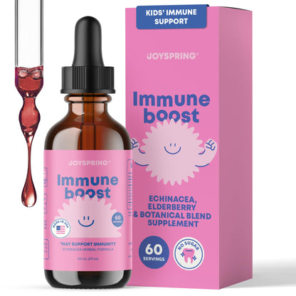 JoySpring Immune Drops – Kids & Family Immune Support Liquid (2 fl oz) with Echinacea, Elderberry