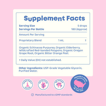 JoySpring Immune Drops - Family Immunity Support (1 oz, 30 Servings) with Organic Elderberry