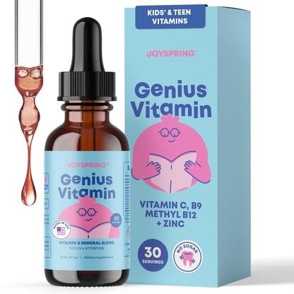 JoySpring Kids B Complex – Vitamin B Complex Liquid Drops with Elderberry, Zinc & Vitamin C | Supports Overall Wellness (1 fl oz, 30 Servings)