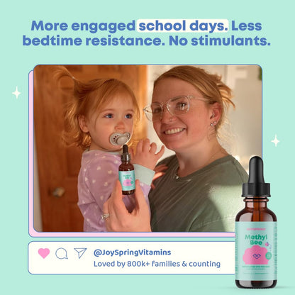 JoySpring MethylBee for Kids — 5-MTHF + Methyl B12 + P5P | Berry Lemonade Drops