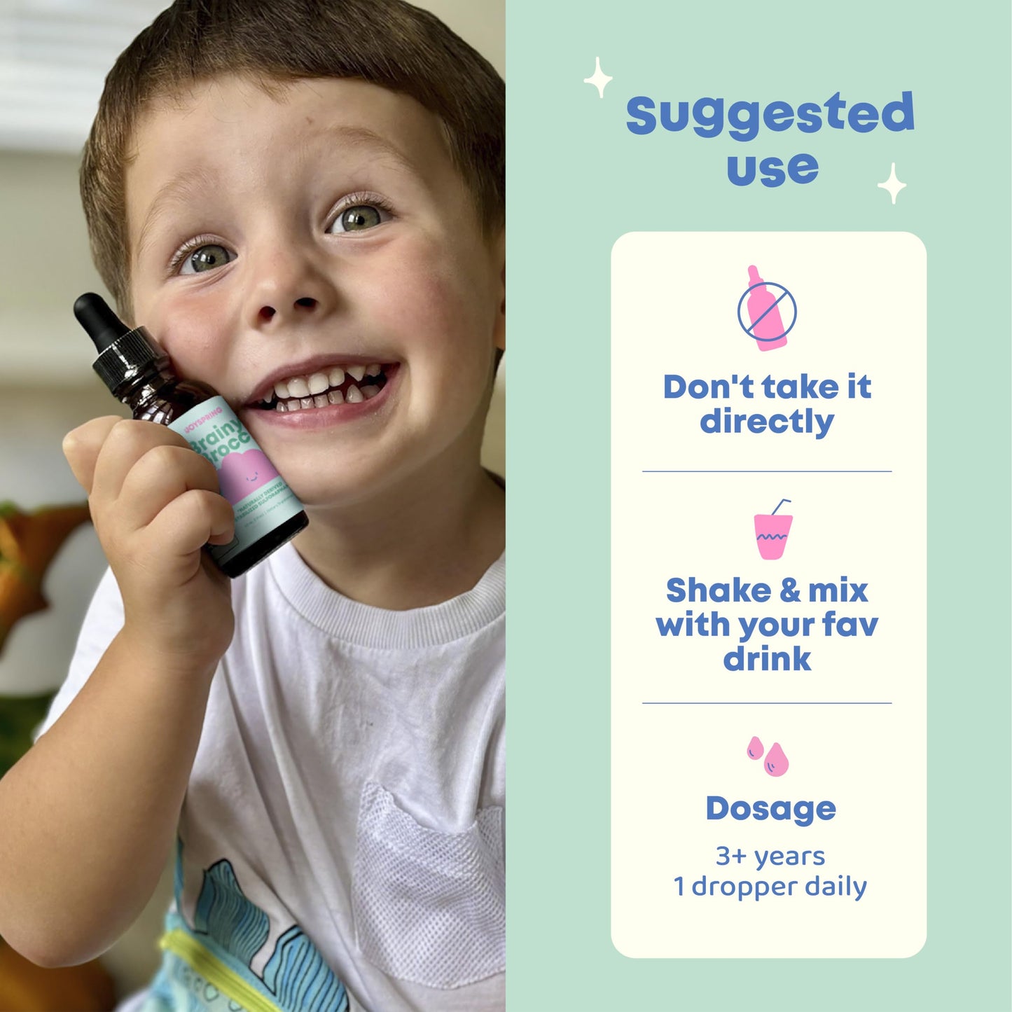 JoySpring Broccoli Supplement for Kids | Sulforaphane Drops with Bacopa Monnieri