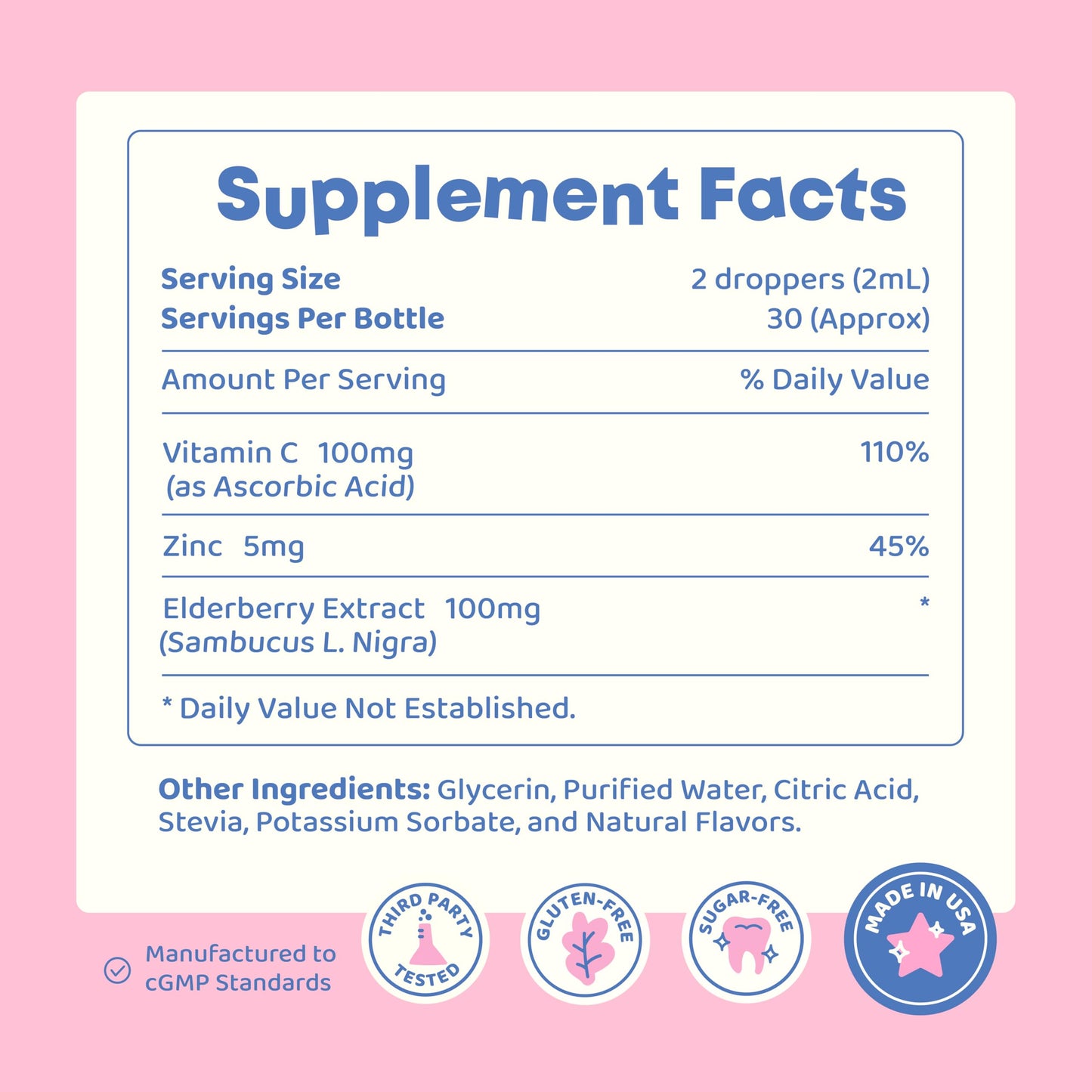 JoySpring Vitamin C Drops for Kids with Elderberry & Zinc – Alcohol-Free Toddler Vitamin C (2 oz, 30 Servings)