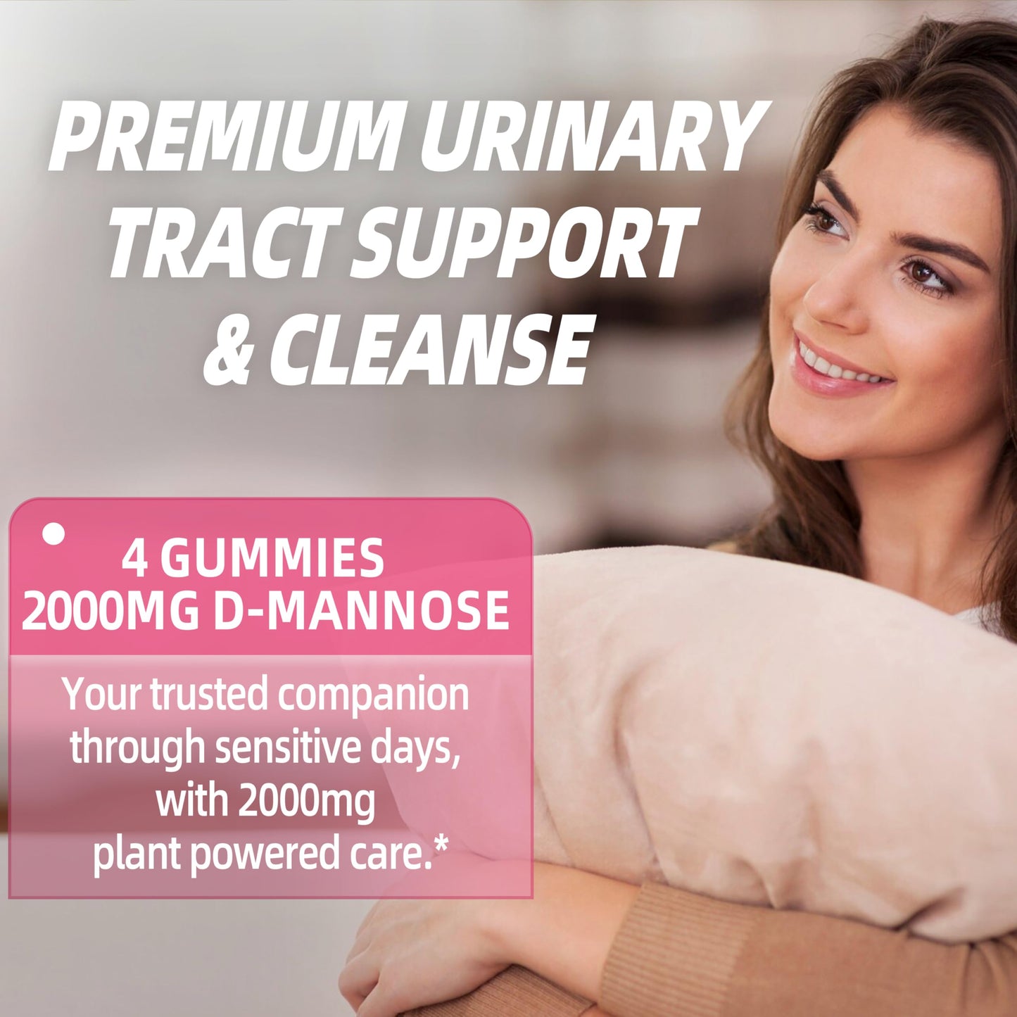 Joywiit D-Mannose Gummies 2000mg with Cranberry & Hibiscus | Urinary Health