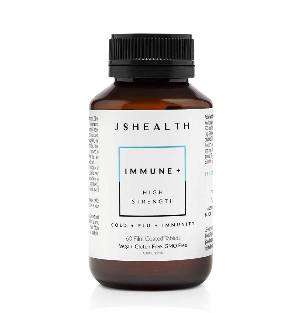 JSHealth Vitamins Immune + Immunity Booster Supplement with Zinc, Vitamin C, Echinacea and Olive Leaf – 60 Tablets