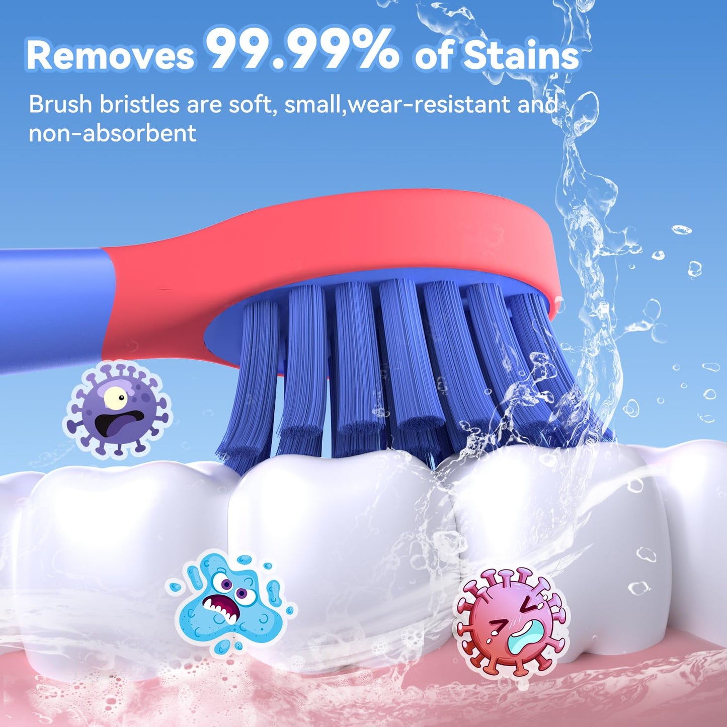 JTF Kids Electric Toothbrush – Sonic Toothbrush for Kids, 5 Modes, 2-Min Timer, IPX7 Waterproof