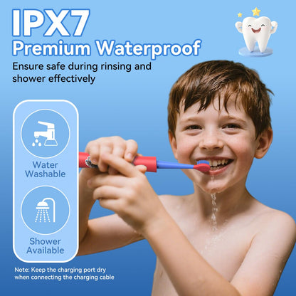 JTF Kids Electric Toothbrush – Sonic Toothbrush for Kids, 5 Modes, 2-Min Timer, IPX7 Waterproof