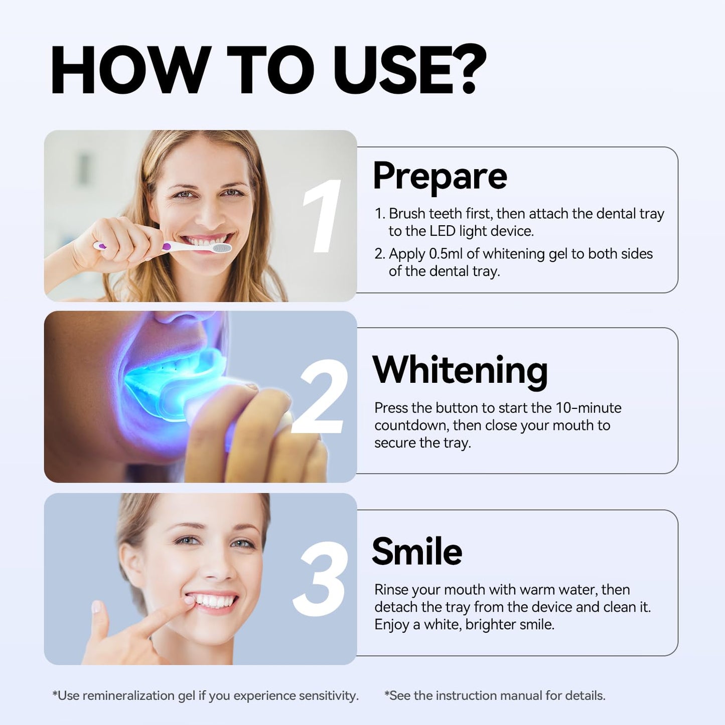 JTF Teeth Whitening Gel Kit – 35% Carbamide Peroxide, 5 Gels + Remineralization (Mint)
