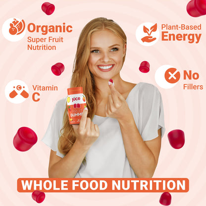 Júce Fruit Gummies with Peach Flavor | Superfood Gummies for Optimal Health by Terra Kai Organics