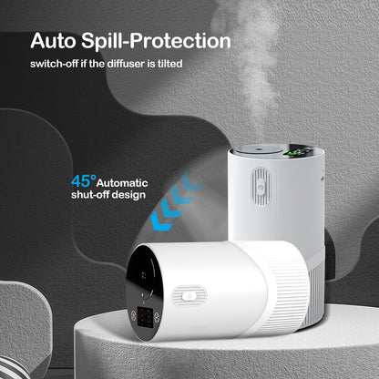JUJSEN Waterless Diffuser — Battery-Powered Nebulizing Essential Oil Diffuser for Home & Car | 4 Mist Levels, 6H Timers, Auto-Off