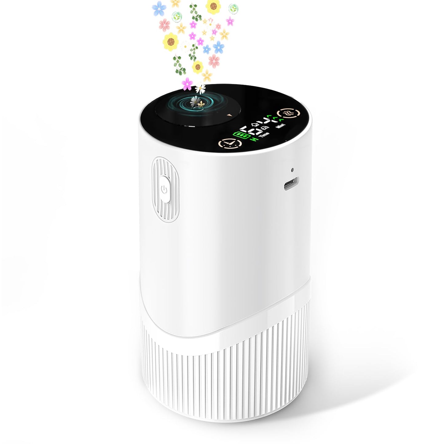 JUJSEN Waterless Diffuser — Battery-Powered Nebulizing Essential Oil Diffuser for Home & Car | 4 Mist Levels, 6H Timers, Auto-Off
