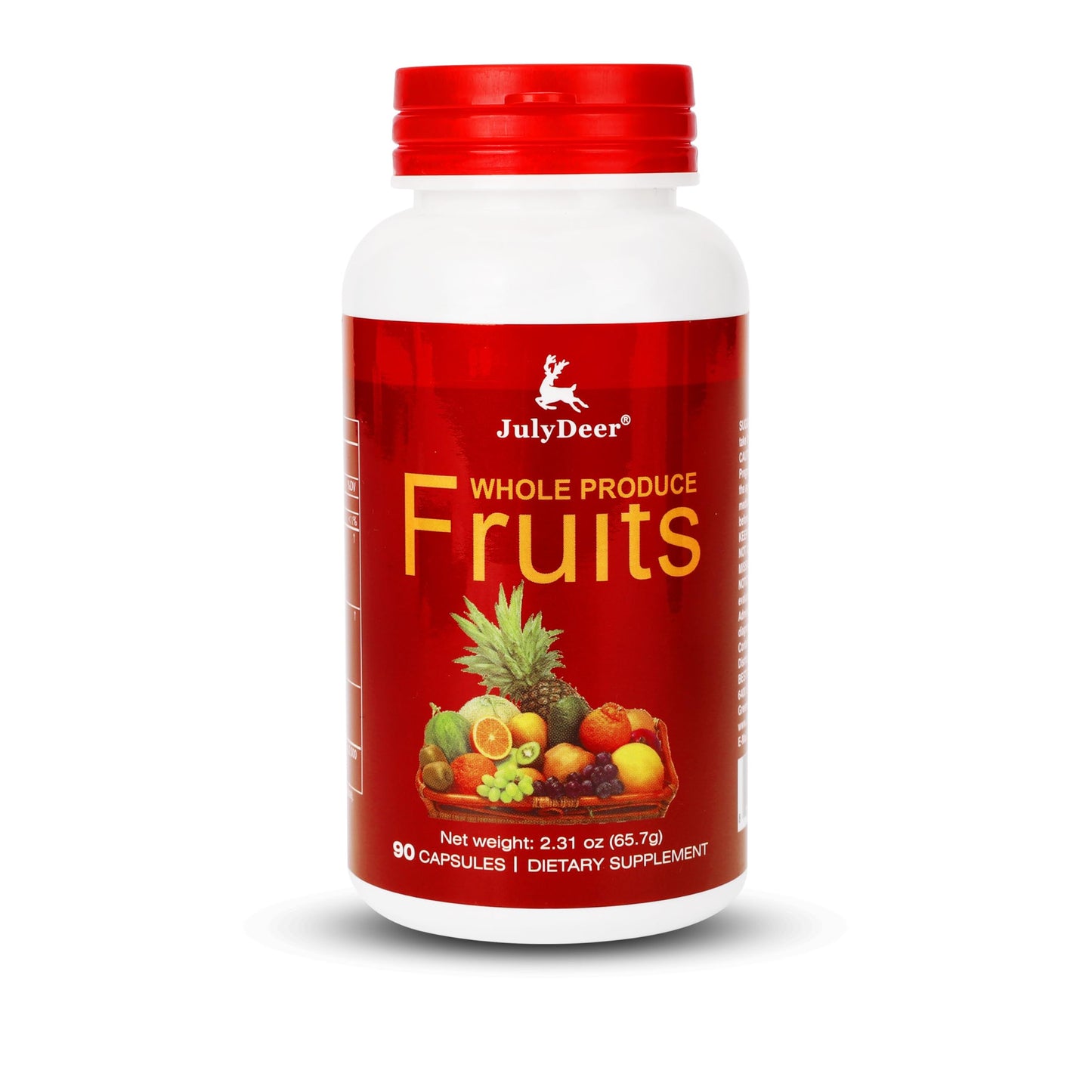 JulyDeer Fruit Supplement – 90 Vegetarian Capsules | 16-Fruit Blend