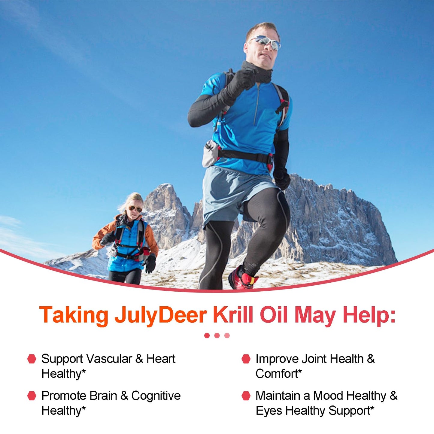 JulyDeer Antarctic Krill Oil 1000 mg – Omega-3 EPA/DHA, Astaxanthin, Phospholipids | 60 Softgels