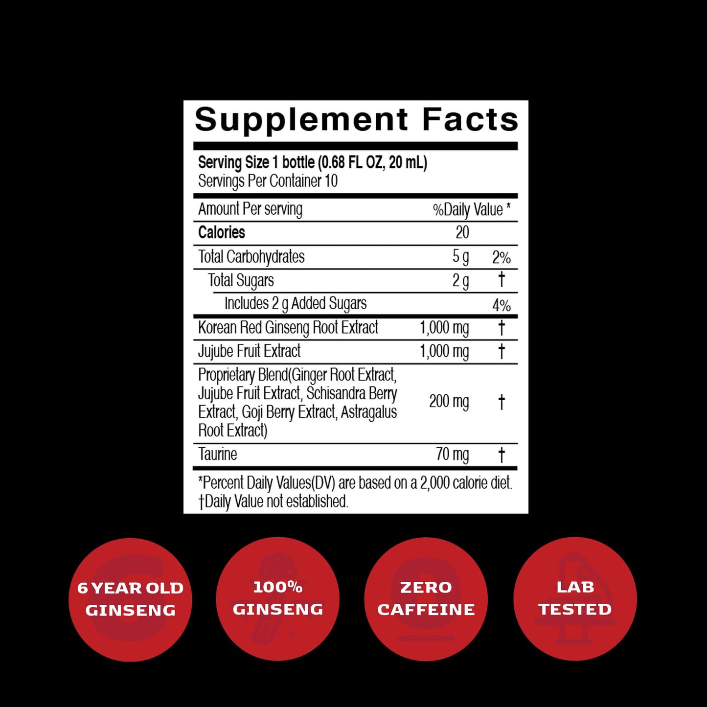JUNG KWAN JANG Vital Tonic – Korean Red Ginseng Energy Shot with Ginger (10 Count)