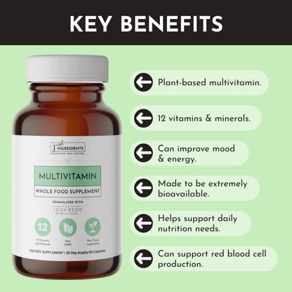 JUST INGREDIENTS Multivitamin – Plant-Based, Vegetarian – 60 Capsules