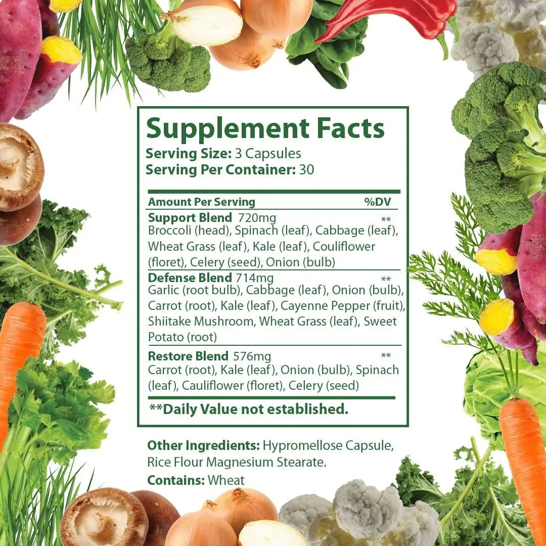 Just Ripe Nutrition Fruits & Veggies Supplement - 2 Pack (90 Fruit + 90 Vegetable Capsules) | Whole Food Superfood BritishVita | Premium UK Vitamins & Wellness Supplements