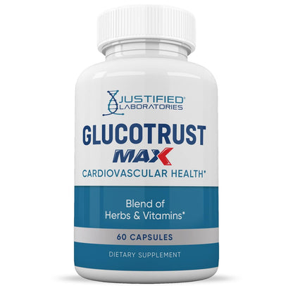 Justified Laboratories 5 Pack Glucotrust Max 1295MG Formula - 300 Capsules