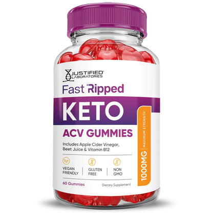 Justified Laboratories Keto Rush ACV Gummies 3 Pack – 180 Gummies, 1000mg ACV, Vegan & Non-GMO