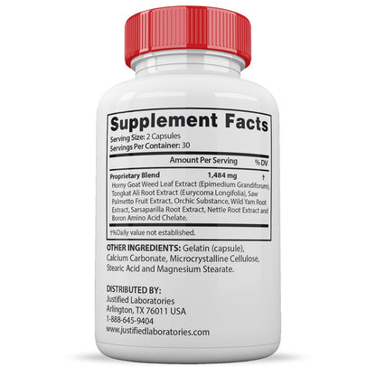 Justified Laboratories Vital Grow XL Pills 1484MG – Men's Health – 60 Capsules