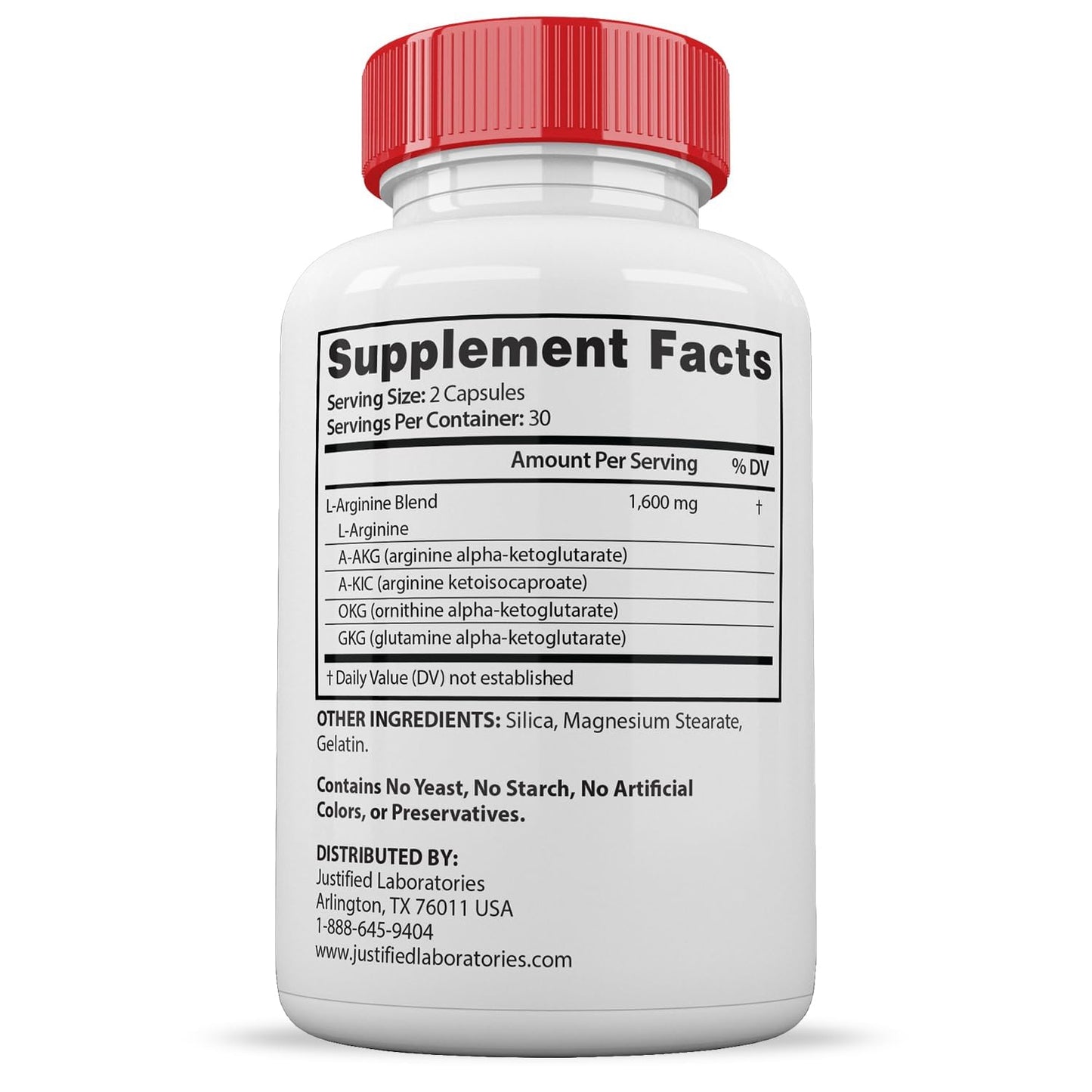 Justified Laboratories Vital Grow XL Extreme Pills 1600MG – Premium Men's Health Formula, 60 Capsules