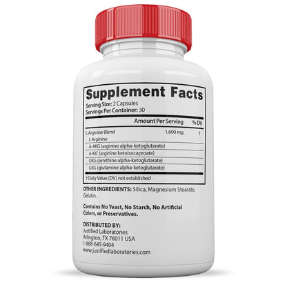 Justified Laboratories Vital Grow XL Extreme Pills 1600MG – Premium Men's Health Formula, 60 Capsules